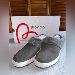 Blondo Suri Waterproof Suede Slip-On Sneaker (Dark Grey)